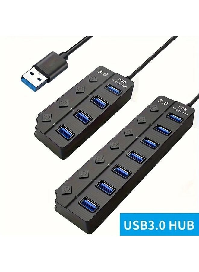 7 منفذ USB 3.0 Hub مع مفاتيح طاقة فردية وسرعة 5 جيجابت في الثانية لأجهزة الكمبيوتر المحمولة وPS5 وXbox - Image 1